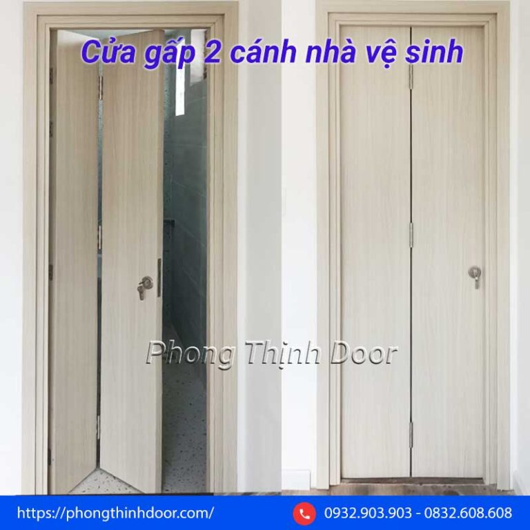 Giá cửa gấp nhà tắm mới nhất - Cửa gấp 2 cánh nhà vệ sinh