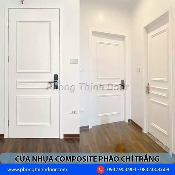 Mẫu cửa gỗ composite phòng chỉ trắng hiện đại