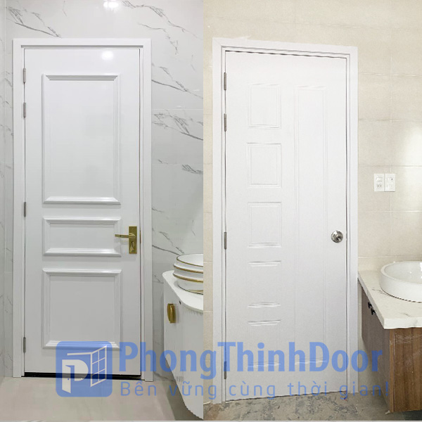 cửa gỗ trắng cho wc